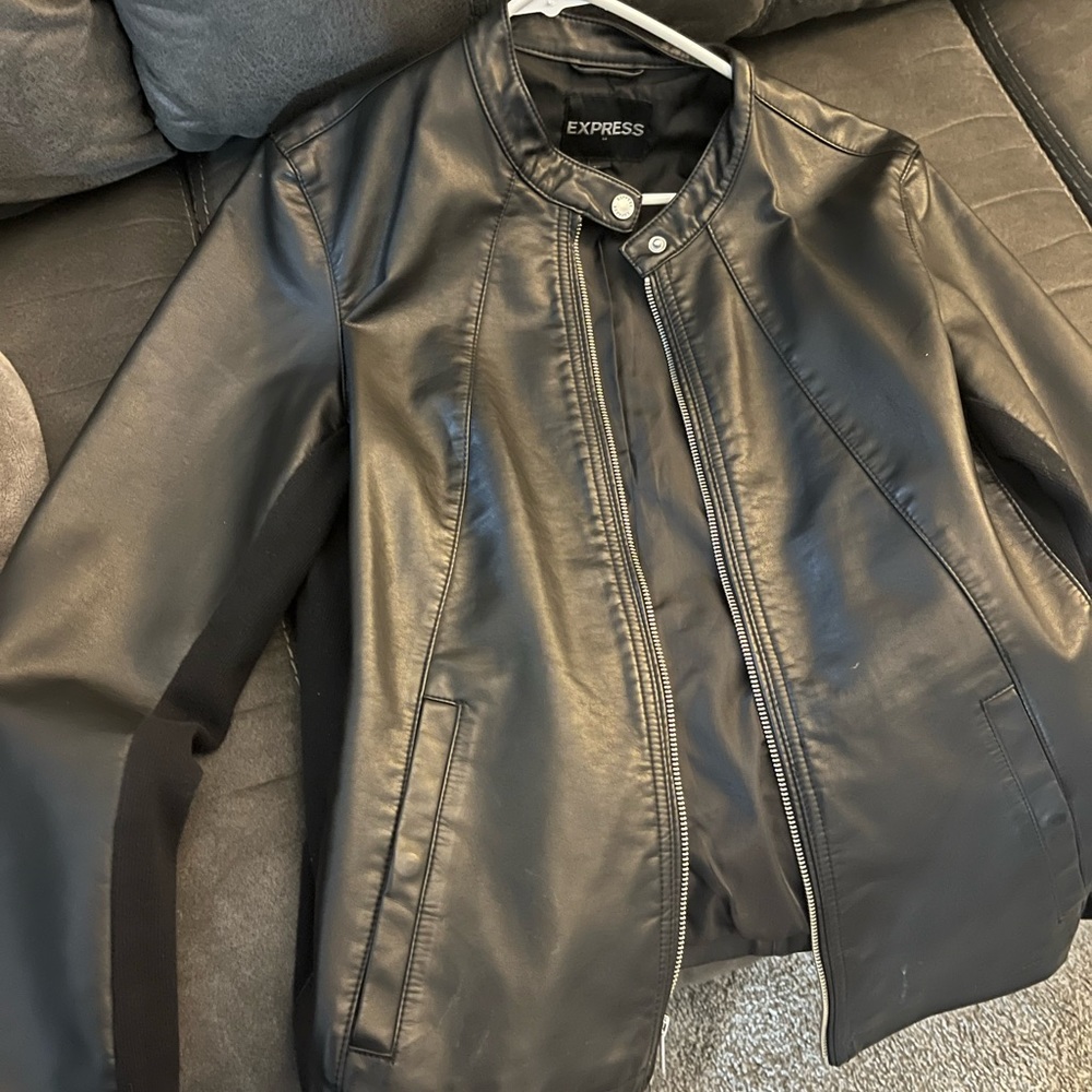 Express leather coat